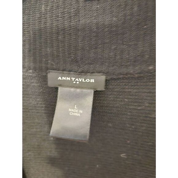 Ann Taylor size L Merino Wool Blend Cardigan Sweater Black - Picture 2 of 4